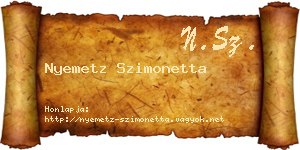 Nyemetz Szimonetta névjegykártya